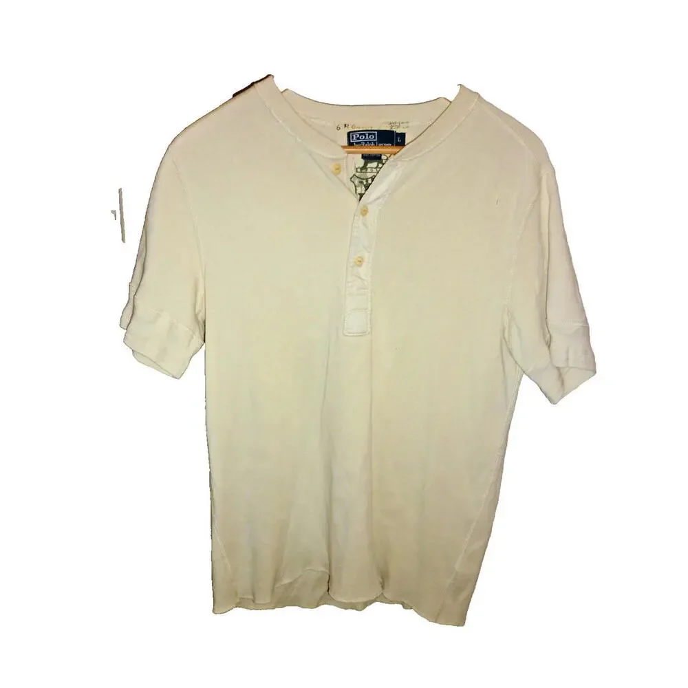 Vintage Polo Ralph Lauren Men’s R64 836 Tee Henley Ribbing Y2K Shirt Large L - Picture 4 of 9
